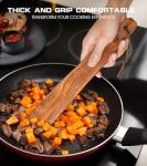 12 inch Teak Wooden Spatula for Cooking, Small Wood Flipper, Egg Scraper, Flat Wood Turner, Multipurpose Wooden Cooking Utensils, Spatulas Spoons Perfect for Flipping, Scraping & Turning, Set of 2