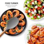 Zulay Kitchen Utensils Set Non-Stick Silicone Cooking Utensils Set with Authentic Acacia Wood Handles - 5 Piece Silicone Utensil Set - Kitchen Utensils Set with 464°F Heat Resistance - Gray