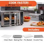 Gourmia French Door Air Fryer – 25 Qt Large Capacity Convection Oven, Fryfroce 360°, Digital Display with 17 Cooking Presets, Bake, Toast, Roast, Dehydrate, Fits 12” Pizza