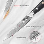 QIANFENGSHENG Damascus Kitchen Utility Knife, 5.5" Paring Knife VG10 Damascus Stainless Steel, 67-Layer Forged Blade, Perfect for Peeling, Slicing & Trimming