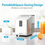 Aeitto Countertop Ice Maker Machine, 26lbs Ice in 24H, 8 Bullet Ice Cubes in 6 Mins, Self-Cleaning Portable Ice Maker with 2 Ice Sizes, Basket & Scoop for Home, Kitchen, Office, Stainless Steel