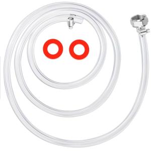 5FT Kegerator Beer Lines with Barb Fitting Connector, 3/16" ID 7/16" OD Keg Lines Replacement Kit for Brewing Beer Keg Tap Tower, D Keg Coupler