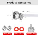 5FT Kegerator Beer Lines with Barb Fitting Connector, 3/16" ID 7/16" OD Keg Lines Replacement Kit for Brewing Beer Keg Tap Tower, D Keg Coupler
