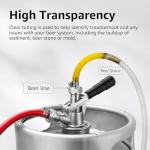 5FT Kegerator Beer Lines with Barb Fitting Connector, 3/16" ID 7/16" OD Keg Lines Replacement Kit for Brewing Beer Keg Tap Tower, D Keg Coupler