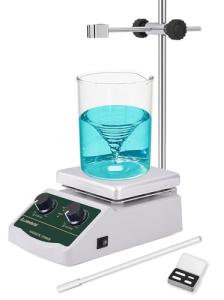 LABHOUSE 300℃/ 572℉ Magnetic Stirrer Hot Plate 2L Heated Mixer 2000RPM Lab Stirring W/Support Stand,Stir Bar Recycler Set(Non Digital)