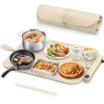 Warming Mat for Food, Upgrade Detachable Power Plug Food Warming Mat, Fast Full Surface Electric Warming Tray with 6 Temperature Setting and 6 Hours Timer, Roll Up Food Warmers