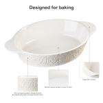 Dafuceramic Casserole Dishes for Oven Sets of 3, Ceramic Oval Baking Dish, Au Gratin Baking Pans with Handles for Roasting, Lasagna, Pie, Baking Meat & Vegetables (Beige White)
