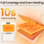 Warming Mat for Food, Upgrade Detachable Power Plug Food Warming Mat, Fast Full Surface Electric Warming Tray with 6 Temperature Setting and 6 Hours Timer, Roll Up Food Warmers
