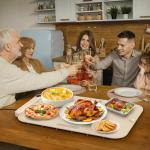 Warming Mat for Food, Upgrade Detachable Power Plug Food Warming Mat, Fast Full Surface Electric Warming Tray with 6 Temperature Setting and 6 Hours Timer, Roll Up Food Warmers