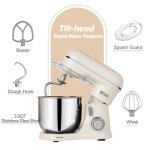Kitchen in the Box Stand Mixer, 3.5 QT Small Kitchen Electric Stand Mixers, 10-Speed Portable Lightweight Dough Mixer for Daily Use with Egg Whisk, Dough Hook, Beater (Cream White)