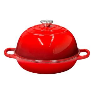 Bread Dutch Oven for Sourdough Bread Baking – Cast Iron Dutch Oven Pot with Lid, Enameled Bread Baker, 6 Quart/26cm Red