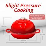 Bread Dutch Oven for Sourdough Bread Baking – Cast Iron Dutch Oven Pot with Lid, Enameled Bread Baker, 6 Quart/26cm Red