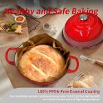 Bread Dutch Oven for Sourdough Bread Baking – Cast Iron Dutch Oven Pot with Lid, Enameled Bread Baker, 6 Quart/26cm Red