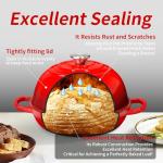 Bread Dutch Oven for Sourdough Bread Baking – Cast Iron Dutch Oven Pot with Lid, Enameled Bread Baker, 6 Quart/26cm Red