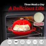 Bread Dutch Oven for Sourdough Bread Baking – Cast Iron Dutch Oven Pot with Lid, Enameled Bread Baker, 6 Quart/26cm Red