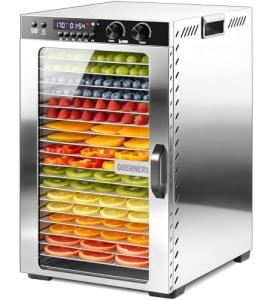 Osluken Upgraded Food Dehydrator Machine 900W, 18 Stainless Steel Trays Meat Fruit Dehydrators with 5 Presets, 48H Timer and 86°F-194°F Temperature Control Food Dryer for Jerky, Herbs, Treats, Veggies