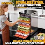 Osluken Upgraded Food Dehydrator Machine 900W, 18 Stainless Steel Trays Meat Fruit Dehydrators with 5 Presets, 48H Timer and 86°F-194°F Temperature Control Food Dryer for Jerky, Herbs, Treats, Veggies