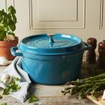 STAUB Cast Iron Round Cocotte, Dutch Oven, 4-quart, serves 3-4, Made in France, Turquoise