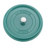 STAUB Cast Iron Round Cocotte, Dutch Oven, 4-quart, serves 3-4, Made in France, Turquoise