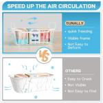 SUNALLY Freezer Organizer Bins, 4 Pack Chest Freezer Organizer Stackable for 5-7 Cu.FT Deep Freezer Sort Frozen Meats and Food, Freezer Storage Baskets with Handles Easy Reach from Bottom, White