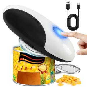 Pyxfeiiu Electric Can Opener,USB Rechargeable Can Opener,One-Touch Cordless Can Opener,Smooth Edge,Hands Free,Food Safety,Automatic Kitchen Gadget,Battery Operated,Opens Almost Any Cans