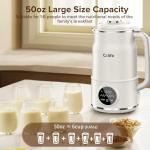Czlife N7 Nut Milk Maker Machine, 50oz (1.5L) Homemade Almond Milk, Soy Milk Maker, Oat, Coconut, Juice, Milkshake, Smoothies, Baby Food, Plant Based Milks with Delay Start, Keep Warm, Selfclean