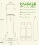 HEYAXA Sparkling Water Maker, Soda Maker Machine for Quickly Creating Refreshing Soda, Includes 2x BPA-Free 1L Carbonation Bottle, Compatible with 60L CO2 Carbonator (Pearl White)