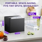 ORFLROA Ice Makers Countertop, 9 Ice Cubes in 6 Mins Portable Ice Maker, 2 Sizes of Bullet Ice (S/L) Small Ice Machine for Home Kitchen Camping (Grey Black)