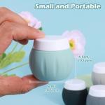 Travel Containers for Toiletries, GLAMFIELDS TSA Approved 1.7oz 50ml Travel Size Silicone Cream Jars BPA Free, Leak-proof Travel Essentials with Lid for Cosmetic Face Hand Body Cream Grey (4 Pack)