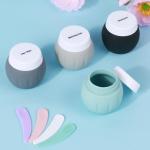 Travel Containers for Toiletries, GLAMFIELDS TSA Approved 1.7oz 50ml Travel Size Silicone Cream Jars BPA Free, Leak-proof Travel Essentials with Lid for Cosmetic Face Hand Body Cream Grey (4 Pack)