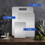 SUNWISHA Stainless Steel Cutting Boards 3pcs, Upgrade Double-Sided Food Grade Chopping Board, Non Toxic, Equipped with anti slip pads for safety, for Home Kitchen Cooking