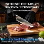 Knife Set, 15 Piece Premium Kitchen Knife Block Set, Razor-Sharp, High Carbon Stainless Steel Chef Knife, Ergonomic Forged Triple Rivet Handle, Black Sharp Knife Set for Kitchen, Dishwasher Safe