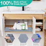 FORWOS Waterproof Under Sink Mat 34" x 22", Silicone Cabinet Liner, Rubber Protector for Kitchen and Bathroom, Keeps Cabinets Clean, Dry, and Organized (Grey)