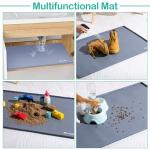 FORWOS Waterproof Under Sink Mat 34" x 22", Silicone Cabinet Liner, Rubber Protector for Kitchen and Bathroom, Keeps Cabinets Clean, Dry, and Organized (Grey)