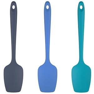 U-Taste Silicone Spoon Spatula Set, 600ºF High Heat Resistant Food Grade Flexible Rubber Scraper, Cooking Mixing Baking Kitchen Utensils Set of 3 (Multicolors)