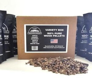 Carolina Cookwood 100% Pure Wood Pellet Variety Pack – 6-Pack (9 lbs), 100% USA-Sourced, Includes Apple, Hickory, Pecan, Maple, White Oak & Cherry, Perfect for Ninja Pellet Grills, Smoking & BBQ