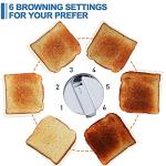 CUSIMAX Stainless Steel 2 Slice Toaster with LED Display, Extra-wide Slots, 6 Browning Settings, Cancel/Bagel/Defrost, Removable Crumb Tray, Silver