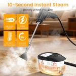 1.69Qt Steam Cleaner, 3-Level Adjustable Pressurized Steamer for cleaning, 10s Heat-Up, 2500W Handheld Steamer Cleaning for Home|Car|Tile|Floor, Multi-Surface Cleaning Machine with 22pcs Accessories