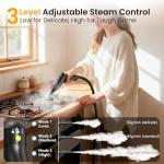 1.69Qt Steam Cleaner, 3-Level Adjustable Pressurized Steamer for cleaning, 10s Heat-Up, 2500W Handheld Steamer Cleaning for Home|Car|Tile|Floor, Multi-Surface Cleaning Machine with 22pcs Accessories