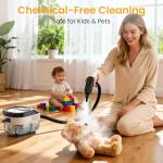 1.69Qt Steam Cleaner, 3-Level Adjustable Pressurized Steamer for cleaning, 10s Heat-Up, 2500W Handheld Steamer Cleaning for Home|Car|Tile|Floor, Multi-Surface Cleaning Machine with 22pcs Accessories