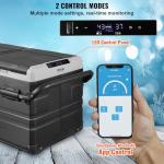 VEVOR Car Refrigerator, 12 Volt Car Refrigerator Fridge, 121.4QT Dual Zone Portable Freezer with Wheels and Handle, -4℉-68℉, 12/24V DC and 100-240V AC Compressor Cooler for Outdoor, Camping