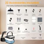 1.69Qt Steam Cleaner, 3-Level Adjustable Pressurized Steamer for cleaning, 10s Heat-Up, 2500W Handheld Steamer Cleaning for Home|Car|Tile|Floor, Multi-Surface Cleaning Machine with 22pcs Accessories
