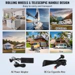 VEVOR Car Refrigerator, 12 Volt Car Refrigerator Fridge, 121.4QT Dual Zone Portable Freezer with Wheels and Handle, -4℉-68℉, 12/24V DC and 100-240V AC Compressor Cooler for Outdoor, Camping