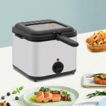 Electric Deep Fryer, 1000W Countertop Deep Fryer Stainless Steel 2.5 L Oil Capacity for French Fry Restaurants Fast Food Stands Snack Bars Parties