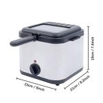Electric Deep Fryer, 1000W Countertop Deep Fryer Stainless Steel 2.5 L Oil Capacity for French Fry Restaurants Fast Food Stands Snack Bars Parties