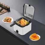 Electric Deep Fryer, 1000W Countertop Deep Fryer Stainless Steel 2.5 L Oil Capacity for French Fry Restaurants Fast Food Stands Snack Bars Parties