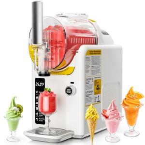 2 IN1 Ice Cream Maker Slushie Machine for Home - 88oz Slushy Machine Maker No Ice Needed Self Cleaning, Frozen Drink Machine, 5 Preset for Soft Serve Ice Cream, Slushie, Margarita, Frappés, Milkshake
