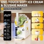 2 IN1 Ice Cream Maker Slushie Machine for Home - 88oz Slushy Machine Maker No Ice Needed Self Cleaning, Frozen Drink Machine, 5 Preset for Soft Serve Ice Cream, Slushie, Margarita, Frappés, Milkshake