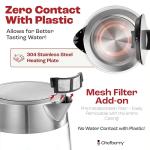 Electric Kettle for Boiling Hot Tea & Water | 1.8L Stainless Steel Borosilicate Glass Boiler With No Plastic, Automatic Shutoff, BPA Free, Fast Heating Technology