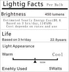 Vgogfly LED Refrigerator Light Bulb 40W Equivalent 120V A15 Fridge Waterproof Bulbs 5 W Daylight White 5000K E26 Medium Base Freezer Home Lighting Lamp Non-dimmable(2 Pack)